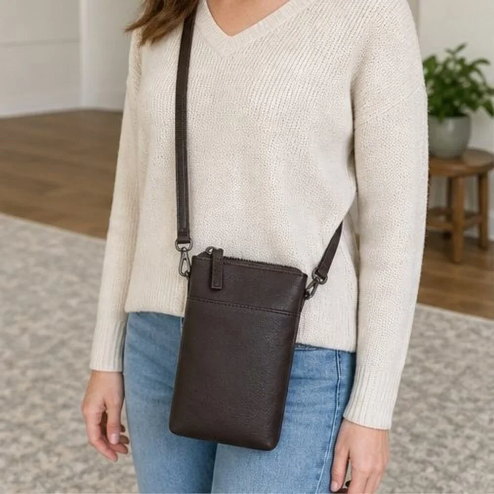 Mauve Pebbled Crossbody Bag